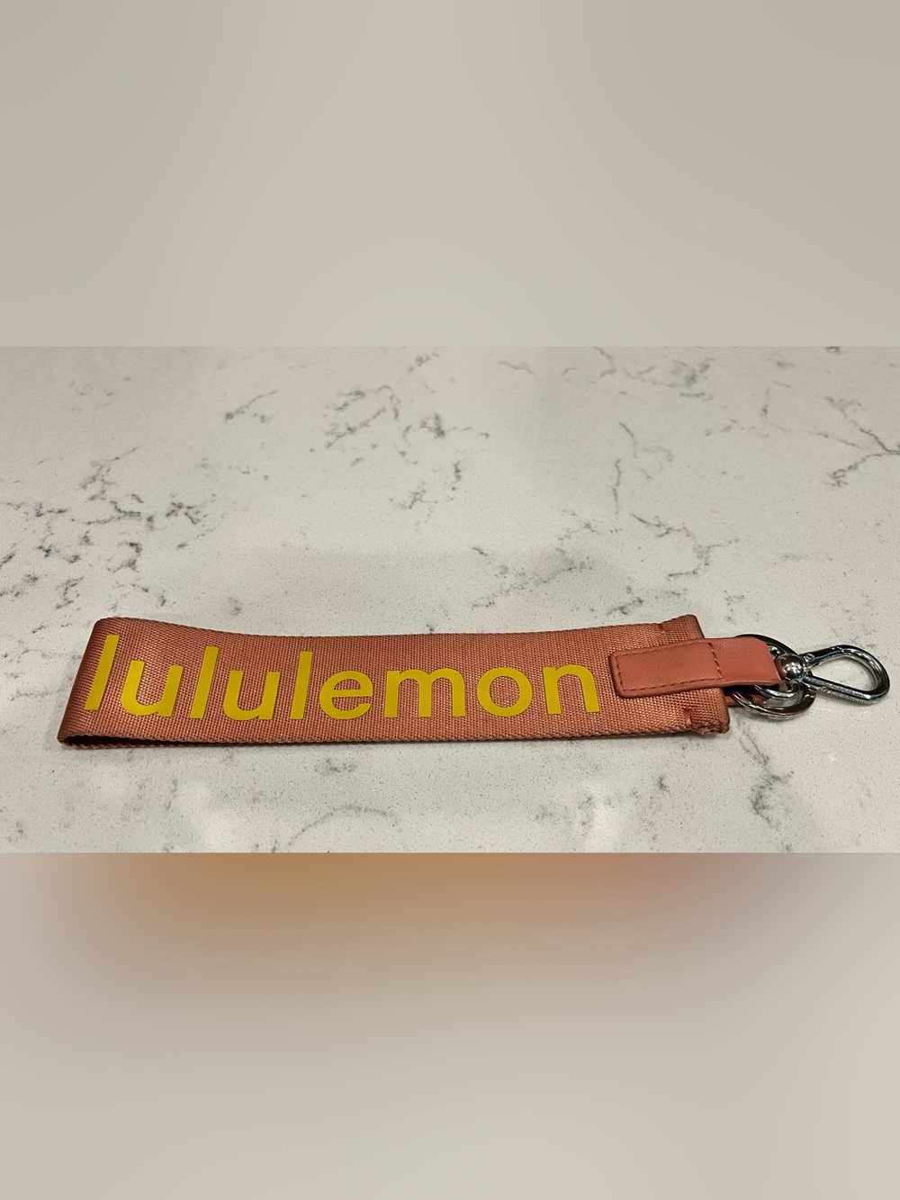 lululemon athletica Rose-Tan Webbing Strap with Yellow Logo